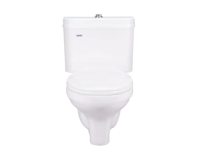 TWO PIECE WALL HUNG EXTENDED EWC TWIN FLUSH PLASTIC CISTERN CARINA SEAT